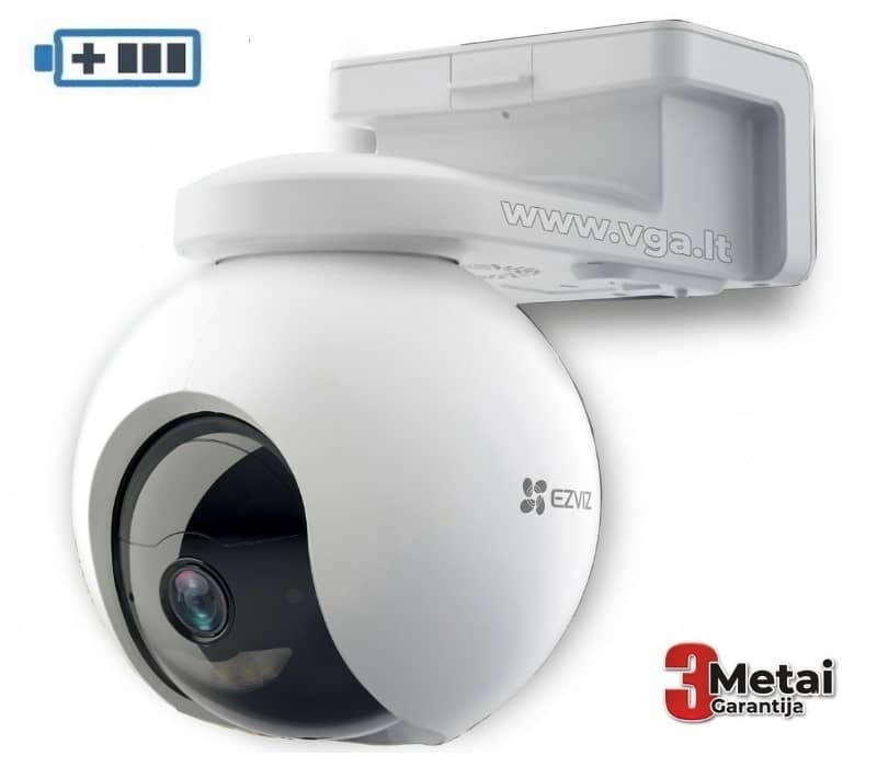 Valdoma WiFi kamera su baterija Ezviz 8MP-CSHB8 4K – pagrindinis vaizdas, pabrėžiantis kompaktiškumą.