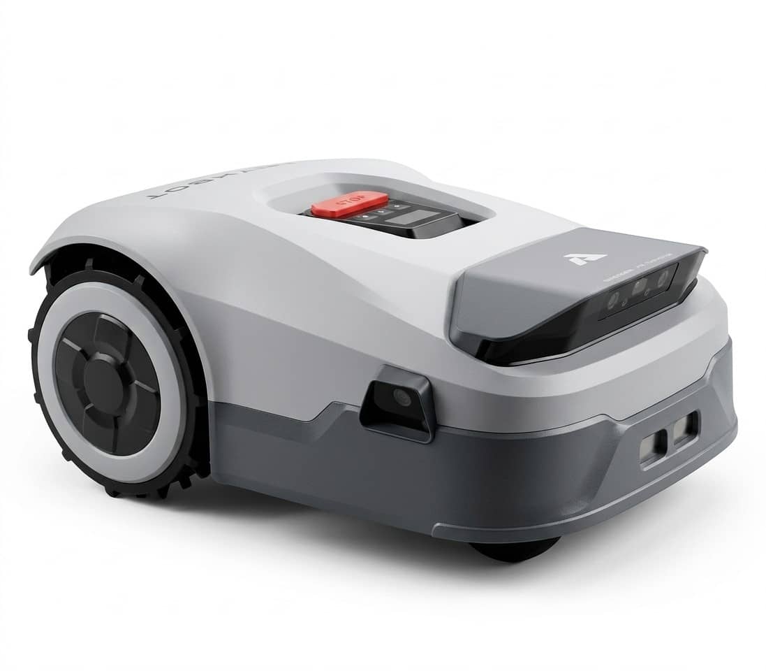 Vejos Robotas Anthbot Genie 1000 – pagrindinis vaizdas, išryškinantis pažangią RTK navigaciją ir AI kameras.