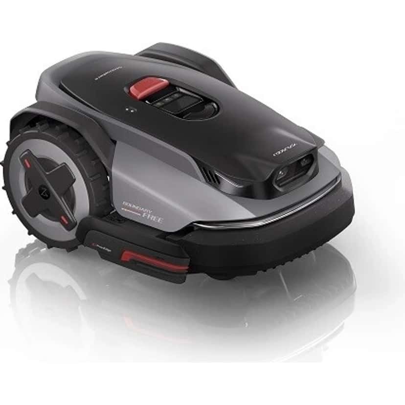 Roborock RockMow S115 – vejos robotas iki 1500 m² su krašto pjovimu – priekinis vaizdas vejoje.