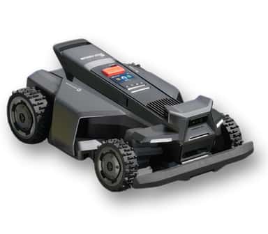 Segway Navimow X430E robotas vejapjovė iki 30a – priekinis vaizdas, pjaunantis veją be perimetro kabelio.
