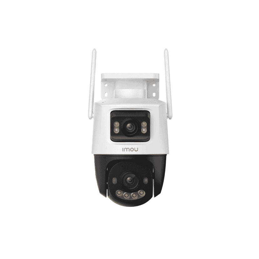 Dviguba stebėjimo kamera IMOU Cruiser Dual 2 S7XEP-10M0WED 10MP – priekinis vaizdas su dviem objektyvais.