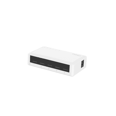 IMOU komutatorius SG105C, 5-port Gigabit – priekinis vaizdas su 5 automatinio greičio RJ45 prievadais.