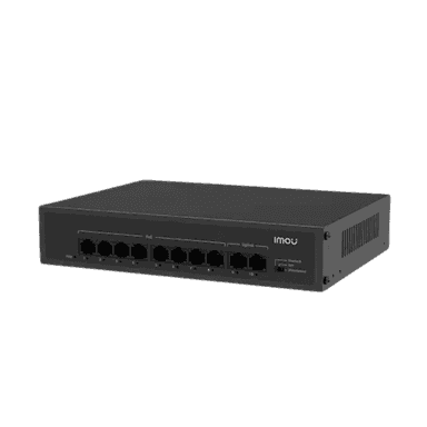 Imou IMOU SF110P 10 prievadų PoE komutatorius, 8×PoE, 2×Uplink, 65 W, 250 m
