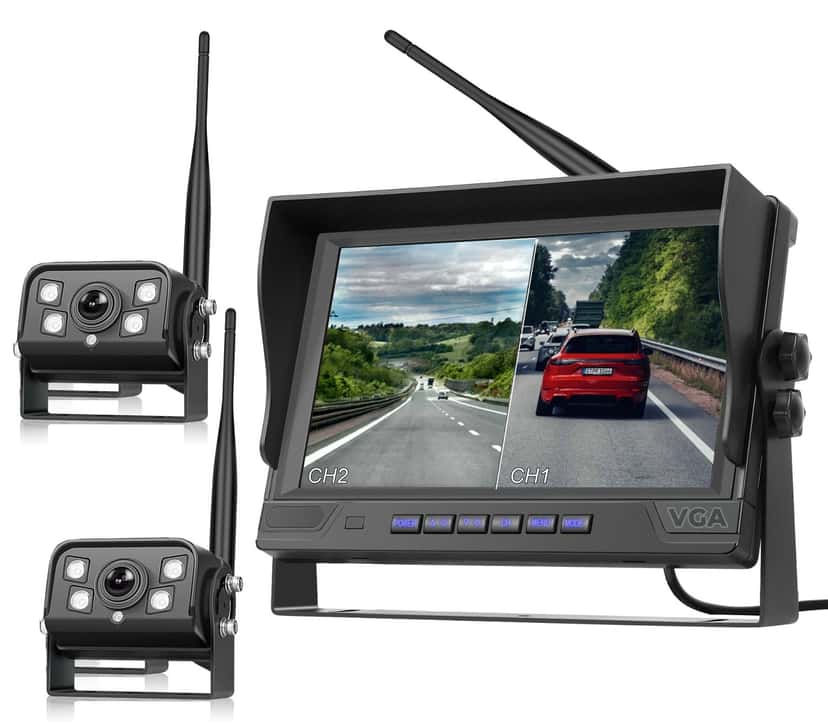 Belaidė, 9' colių vaizdo stebėjimo sistema, transportui – pagrindinis komplektas su monitoriumi ir AHD 1080P kameromis sunkvežimiams.