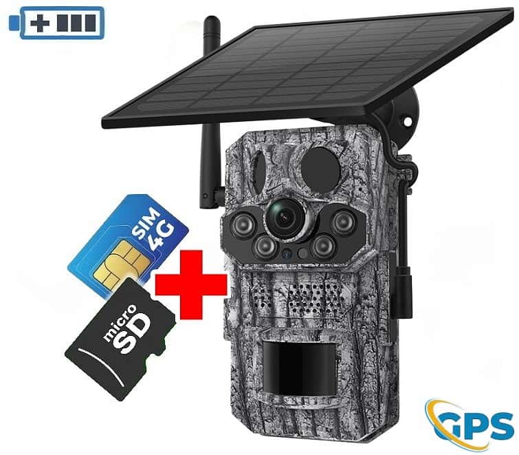 Automatinė kamera medžioklei 4G GPS – pagrindinis vaizdas, demonstruojantis tvirtą korpusą ir 20m naktinio matymo galimybes.