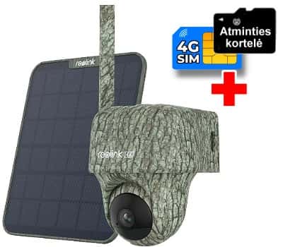 Reolink Go Ranger PT belaidė 4K kamera – pagrindinis vaizdas, puikiai tinkanti sodybos apsaugai ir medžioklei.