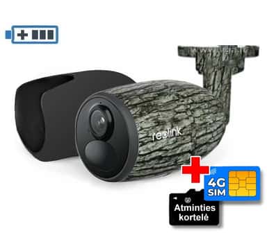 Reolink Go Plus 4k G340 4G kamera su 64GB atminties kortele – pagrindinis vaizdas, rodantis belaidę apsaugą.