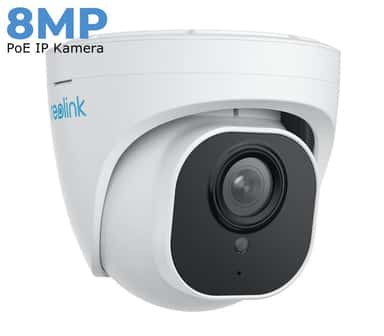 8MP. IP Lauko kamera – priekinis vaizdas su judesio detekcija ir Micro SD palaikymu.