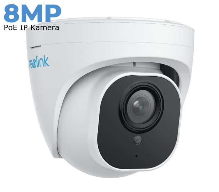 8MP. IP Lauko kamera – priekinis vaizdas su judesio detekcija ir Micro SD palaikymu.