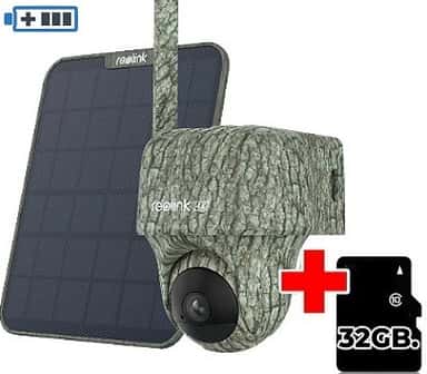 Reolink Go Ranger PT belaidė 4K kamera – pagrindinis vaizdas. Maskuojanti 8MP kamera su SIM kortele, ideali sodybos apsaugai ir medžioklei.