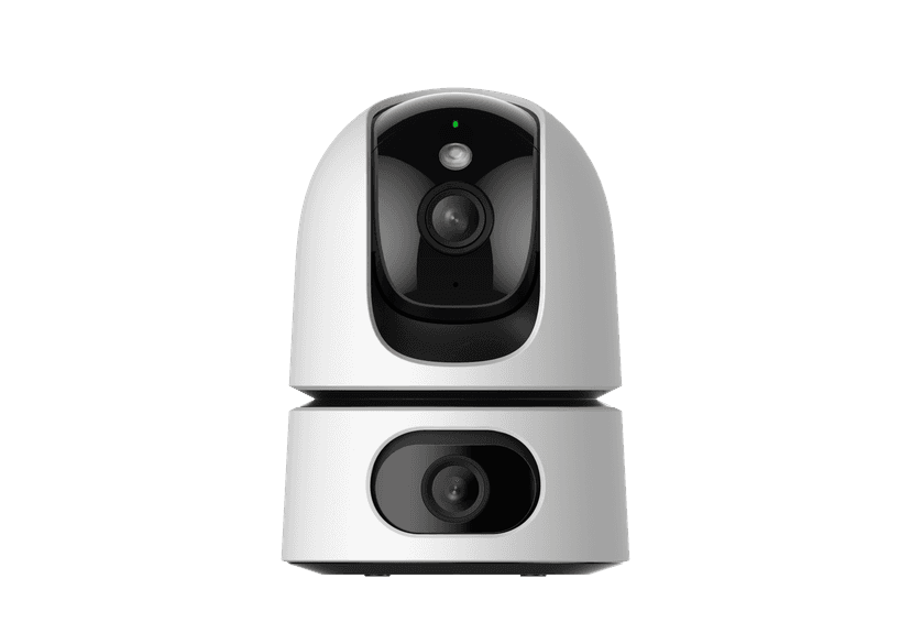 Vaizdo stebėjimo kamera IMOU Ranger Dual S2XP-10MOWED 5MP+5MP – priekinis vaizdas su dviem sukiojamais objektyvais.